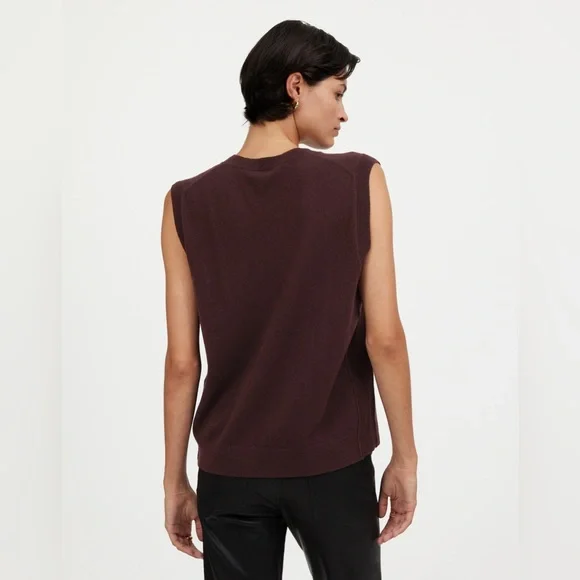 NWT Madewell Cashmere V-Neck Sweater Vest in Molasses Brown, Size Medium - Picture 3 of 11